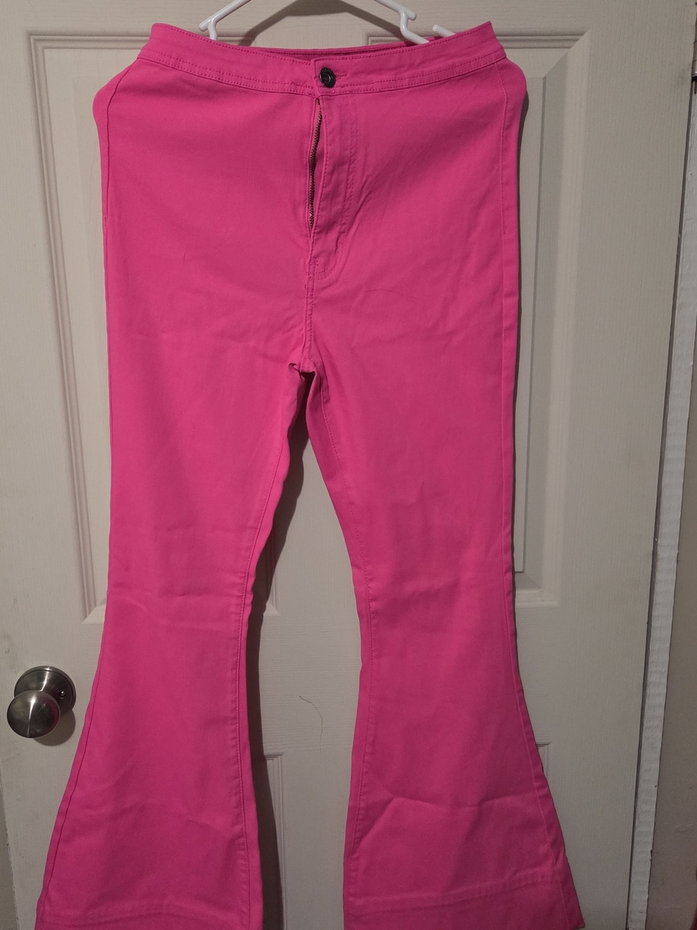Womens Bright Pink Flare Pants